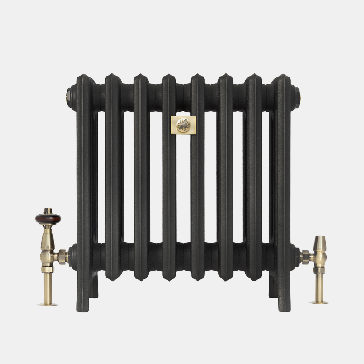 Grace 4 column 480mm cast iron bay window radiator in matt black finish